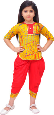 Bismillah Today Fashions Baby Girls Casual Dhoti & Kurta Set(Yellow Pack of 1)