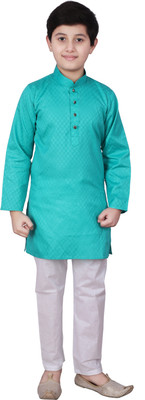 PRO ETHIC Boys Festive & Party Kurta and Pyjama Set(Green Pack of 1)