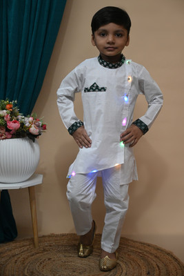AsSahanaraDresses Baby Boys Festive & Party Kurta and Pyjama Set(Green Pack of 1)