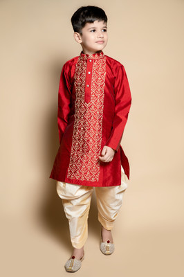 NFC CREATION Boys Festive & Party, Wedding Kurta and Patiala Set(Maroon Pack of 1)