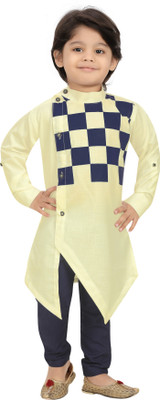 FASHION GRAB Boys Festive & Party Kurta and Pyjama Set(Yellow Pack of 2)