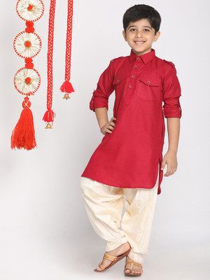 jbn CREATION Boys Festive & Party, Casual Pathani Suit Set(Maroon Pack of 1)