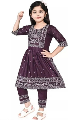 MYTEX FASHION Girls Casual Kurta and Trouser Set(Green Pack of 1)
