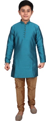 PRO ETHIC Boys Casual, Festive & Party, Wedding Kurta and Churidar Set(Light Blue Pack of 1)