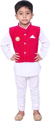 luckyhstar Boys Festive & Party Ethnic Jacket, Kurta and Dhoti Pant Set(Multicolor Pack of 1)
