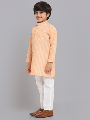 CENSAL Boys Formal Kurta and Pyjama Set(Orange Pack of 1)