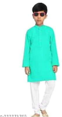 VC FASHION HUB Baby Boys Festive & Party Kurta and Pyjama Set(Green Pack of 1)