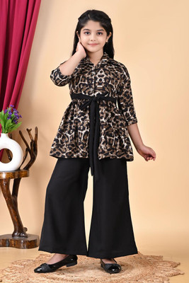 HMFASHION Girls Formal Kurta and Palazzo Set(Multicolor Pack of 1)