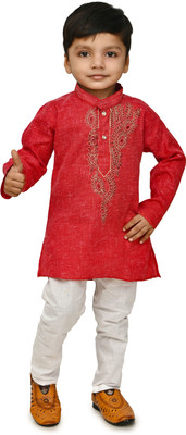 Oxipital Club Boys Festive & Party Kurta and Pyjama Set(Multicolor Pack of 1)