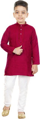 Oxipital Club Boys Festive & Party Kurta and Dhoti Pant Set(Maroon Pack of 1)