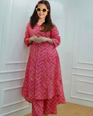 SATVASHIV Girls Festive & Party, Casual Kurta and Pyjama Set(Multicolor Pack of 1)