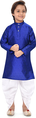 Brofun Boys Casual Dhoti & Kurta Set(Dark Blue Pack of 1)