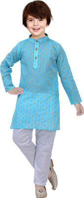Kgn Garments Boys Festive & Party Kurta and Pyjama Set(Dark Blue Pack of 1)