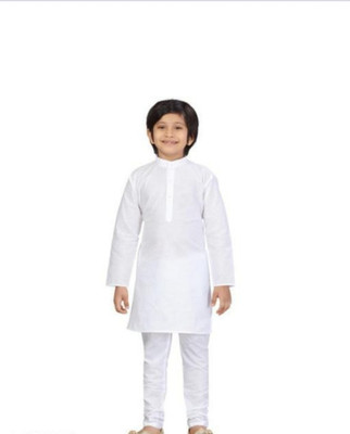 Ganesh Creation GC Boys Festive & Party Kurta and Pyjama Set(White Pack of 1)