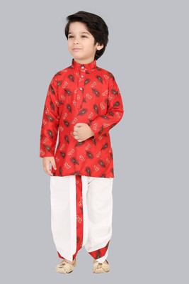 Tuft for juniors Baby Boys Festive & Party Kurta and Dhoti Pant Set(Yellow Pack of 1)