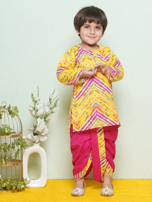 AJ Dezines Boys Festive & Party Dhoti & Kurta Set(Pink Pack of 1)