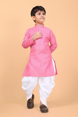 SHREEJI ENTERPRISE Boys Festive & Party Dhoti & Kurta Set(Pink Pack of 1)