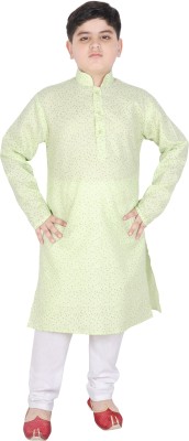 SG YUVRAJ Boys Festive & Party Kurta and Pyjama Set(Green Pack of 1)