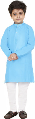 Oxipittal Club Boys Festive & Party, Formal, Wedding Kurta and Dhoti Pant Set(Blue Pack of 1)