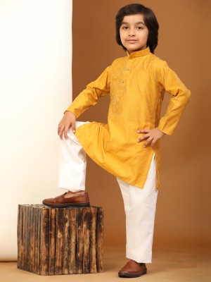 PRO ETHIC Boys Casual, Festive & Party, Wedding Kurta and Pyjama Set(Yellow Pack of 1)