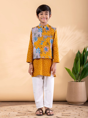 Readiprint Boys Festive & Party Kurta, Waistcoat and Pyjama Set(Multicolor Pack of 1)