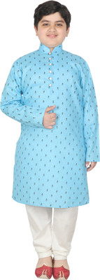 SG YUVRAJ Boys Festive & Party Kurta and Pyjama Set(Dark Blue Pack of 1)