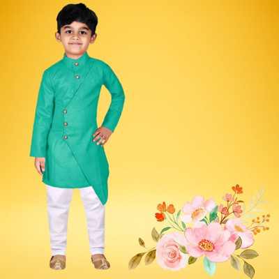 VC FASHION TREND Baby Boys Festive & Party Kurta and Pyjama Set(Green Pack of 1)