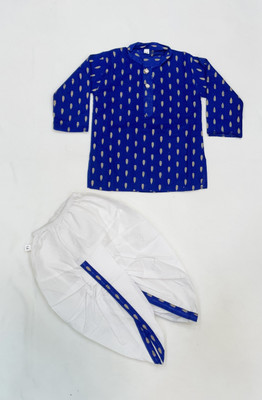 SMARTPOINT PLUS Boys Festive & Party Kurta and Dhoti Pant Set(Blue Pack of 1)