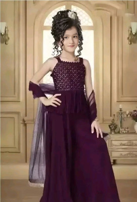HSS TRENDS Girls Festive & Party, Wedding Kurti, Patiala and Dupatta Set(Maroon Pack of 1)