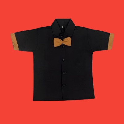 JANNIFASHION Baby Boys Casual, Festive & Party, Formal, Wedding Shirt & Waistcoat Set(Black Pack of 1)