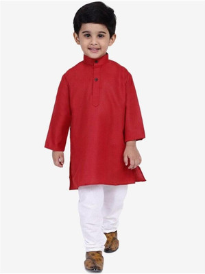 VC FASHION HUB Baby Boys Festive & Party Kurta and Pyjama Set(Maroon Pack of 1)