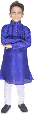 Smuktar garments Baby Boys Festive & Party Kurta and Pyjama Set(Blue Pack of 1)