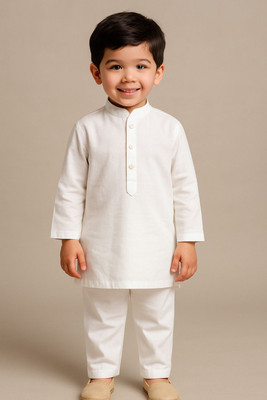 STYLEBOAT Baby Boys Casual, Festive & Party, Wedding Kurta and Pyjama Set(White Pack of 1)