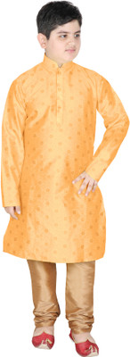 SG YUVRAJ Boys Festive & Party Kurta and Pyjama Set(Yellow Pack of 1)