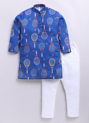 TOONYPORT Boys Festive & Party Kurta and Pyjama Set(Blue Pack of 1)