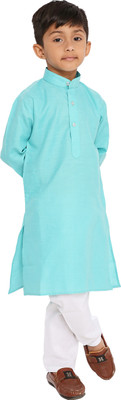 MAHARAJA Boys Festive & Party Kurta and Pyjama Set(Light Blue Pack of 1)