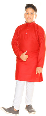 FG FASHION Boys Festive & Party Kurta and Dhoti Pant Set(Red Pack of 1)