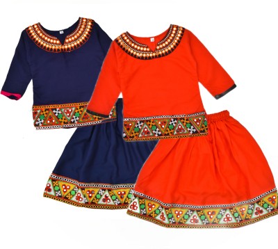 KALAVISHA Baby Girls Festive & Party, Wedding Top and Skirt Set(Multicolor Pack of 2)