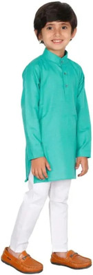 VDC FASHION TREND Baby Boys Festive & Party Kurta and Pyjama Set(Green Pack of 1)