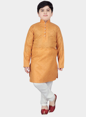 SG YUVRAJ Boys Festive & Party Kurta and Pyjama Set(Yellow Pack of 1)