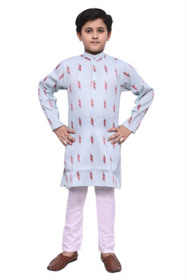 VALUE CREATION Boys Festive & Party Kurta and Pyjama Set(Light Blue Pack of 1)