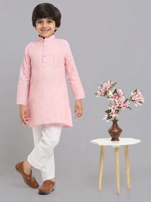 CENSAL Boys Formal Kurta and Pyjama Set(Pink Pack of 1)