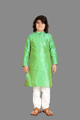 SHREEJI ENTERPRISE Boys Festive & Party, Wedding Kurta and Pyjama Set(Light Green Pack of 1)