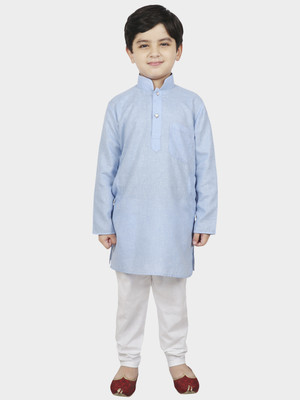 SG YUVRAJ Boys Festive & Party Kurta and Pyjama Set(Light Blue Pack of 1)