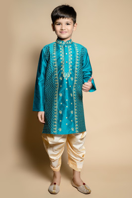 NFC CREATION Boys Festive & Party, Wedding Kurta and Patiala Set(Green Pack of 1)