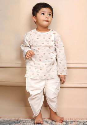 THE LALCOLLECTION KIDSWEAR Baby Boys Festive & Party Kurta and Dhoti Pant Set(White Pack of 1)