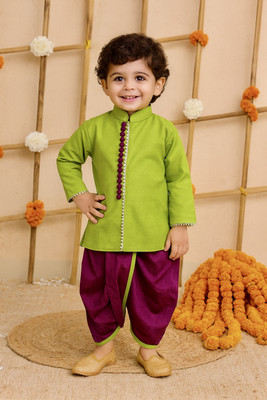 FHKIDS FASHION Baby Boys Festive & Party Kurta and Dhoti Pant Set(Green Pack of 1)