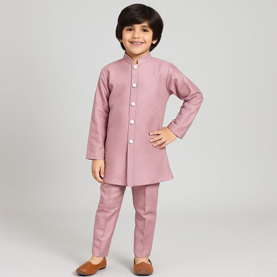 WEARBLISS Boys Festive & Party, Wedding Waistcoat and Pyjama Set(Pink Pack of 1)