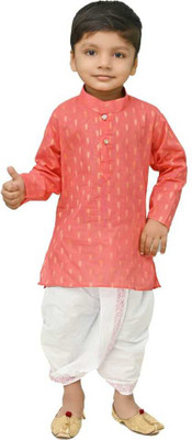sahil collection Boys Festive & Party Kurta and Dhoti Pant Set(Red Pack of 1)