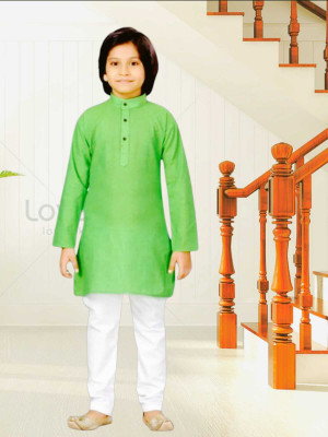 MODINA ENTERPRISE Boys Casual Kurta and Pyjama Set(Green Pack of 1)